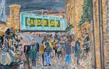 Camden Market London Original Oil Painting