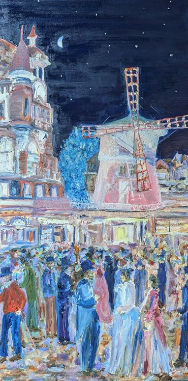 The Moulin Rouge Crowd - Original Oil Painting