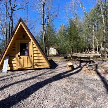 a frame cabin