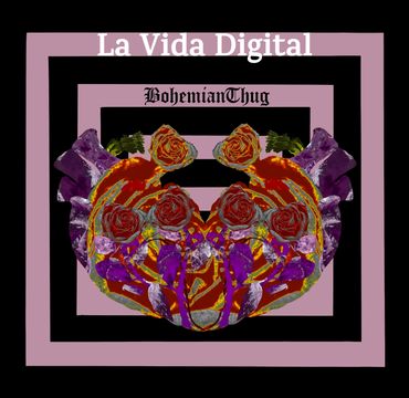 Artistic digital album cover with roses and the words La Vida Digital.