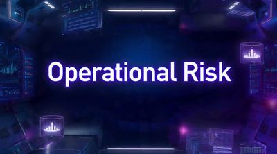 Image of the lettering "Operational Risk" with a purple blue tech background