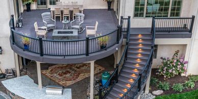 Custom designed deck for a unique outdoor experience. 