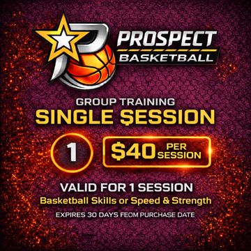 Prospect Basketball group training single session for $40.