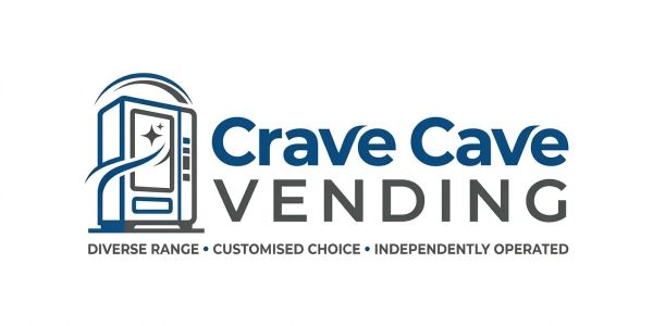 Logo of Crave Cave Vending with a vending machine icon.