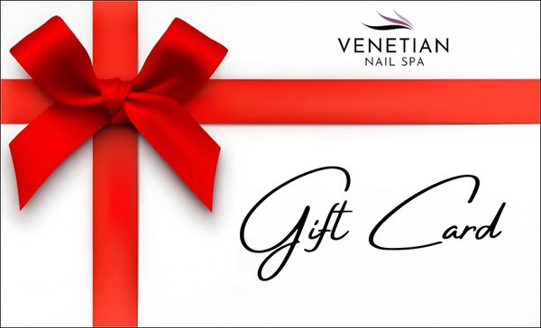 Image of Venetian nail spa gift card. Gift cards may be purchased online or in store.