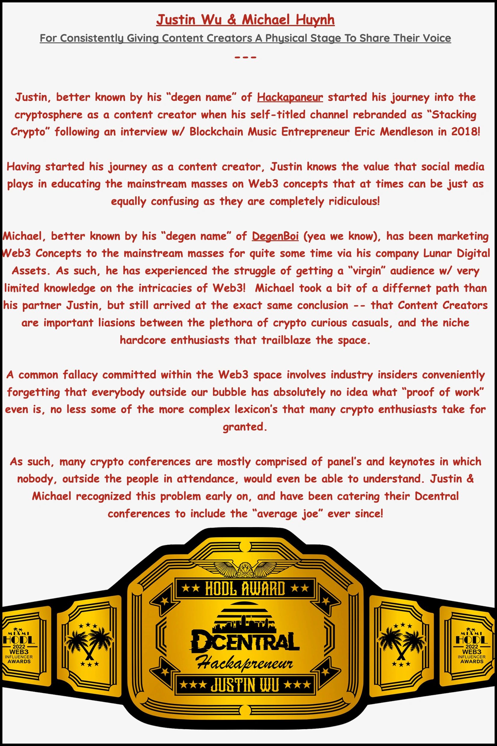 WTF Are The Web3 Influencer Awards?