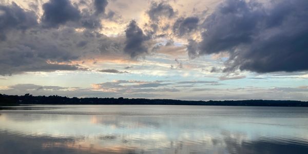 clouds over Back Cove in Portland, ME