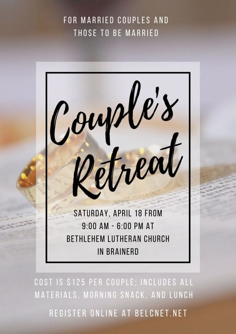 Couples Retreat Bethlehem Evangelical Lutheran Church