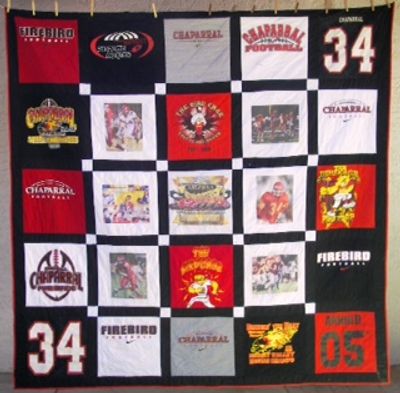 25 t-shirt memory quilt with sashing