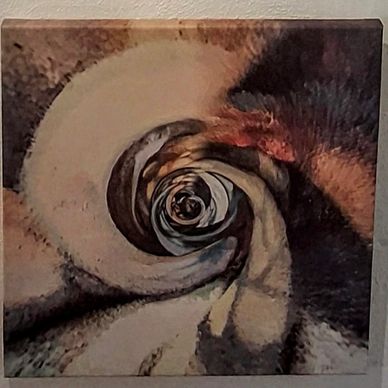 Abstract digitalized photo of swirling dried leaves by photographer Jay Shaffer.