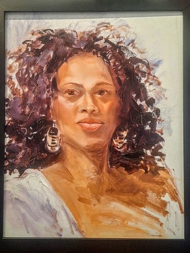 oil portrait of an African American woman by artist patience heyl.