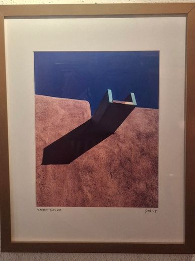  an architectural photograph of a Canale and Adobe wall in New Mexico by artist photographer Jay Sha