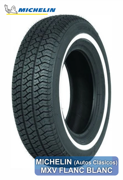NEUMÁTICO MICHELIN MXV FLANC BLANC PARA AUTOS CONVERTIBLES Y SEDANES DE LOS AÑOS 80