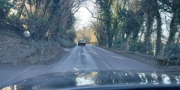 View through vehicle windscreen