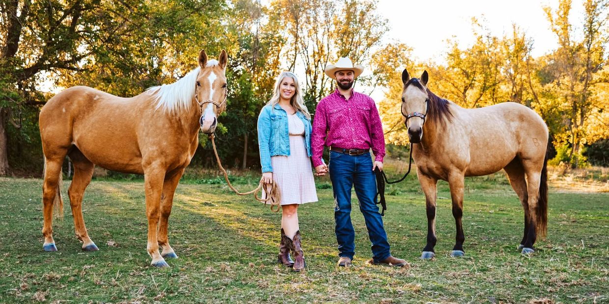 My husband and two of our horses Nifty and Pepper