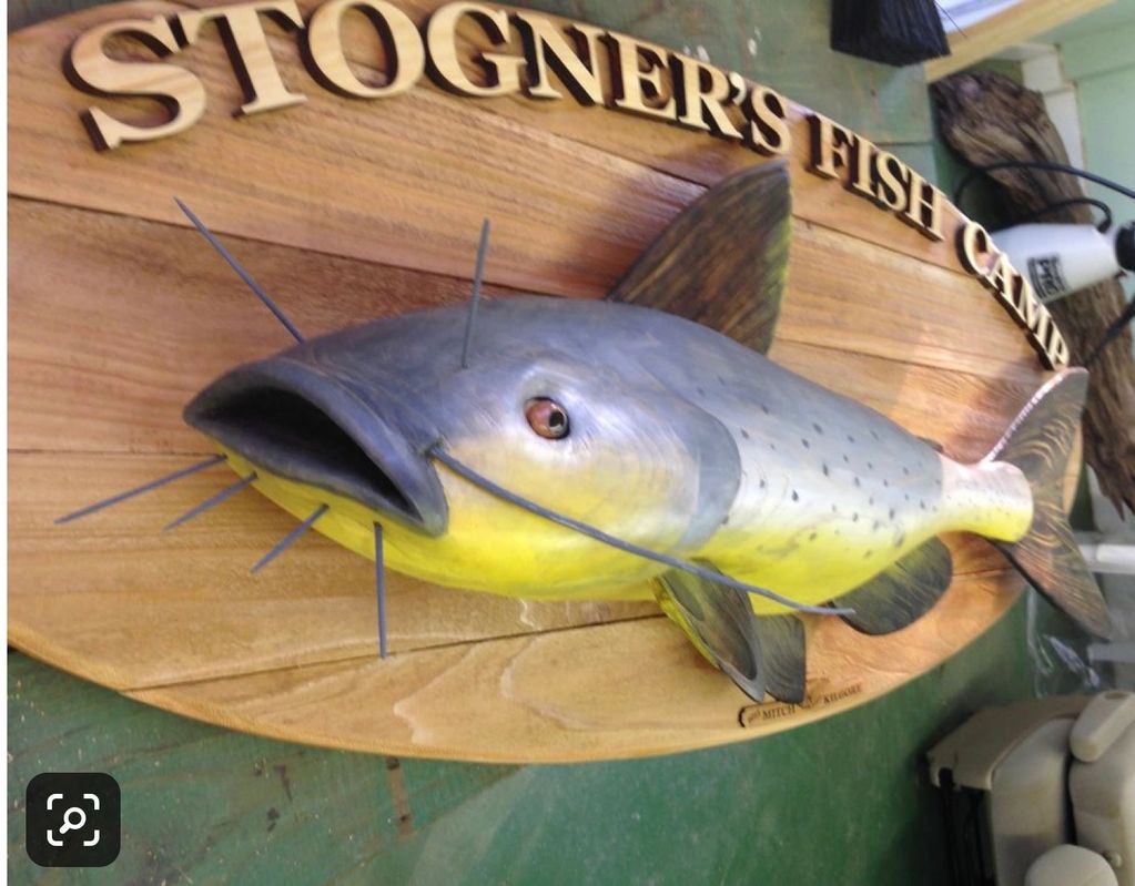 FISH CAMP COMMERCIAL SIGN FOR CATFISH RESTAURANT