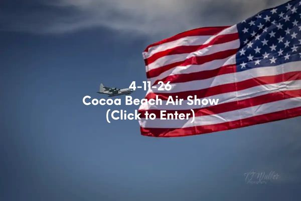 Air dot Show Cocoa Beach, April 11, 2026. Cocoa Beach Air Show showing the American Flag and C-130