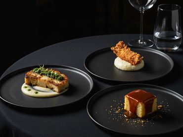 Upscale plated tasting prepared by Chef Shan