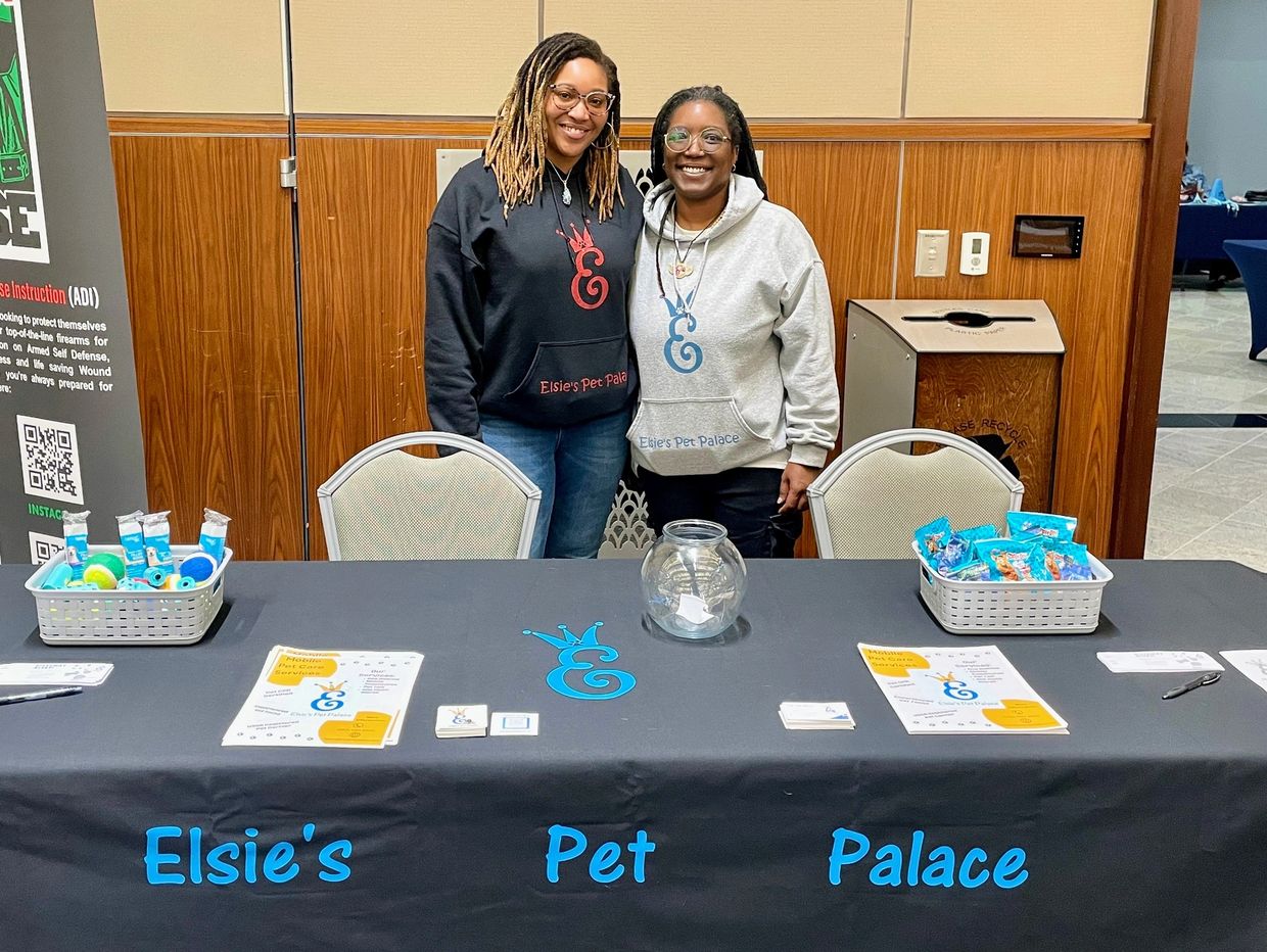 Elsie's Pet Palace owners Regina and Elise at the Kannapolis MLK Day Parade and Business Fair