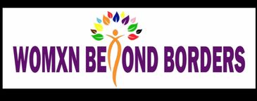 Logo for Womxn Beyond Borders with colorful leaves forming a tree.