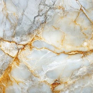 White marble with gold veins.