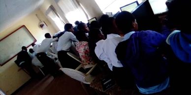 Students at Bangwe Nazarene Mission School in Limbe Malawi enjoying their new computer lab, funded by Eternal Treasures Ministry