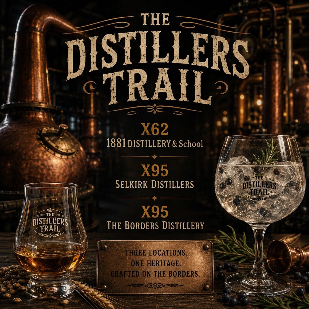 The Distillers Trail showcases three heritage distilleries with drinks and copper distilling equipment.