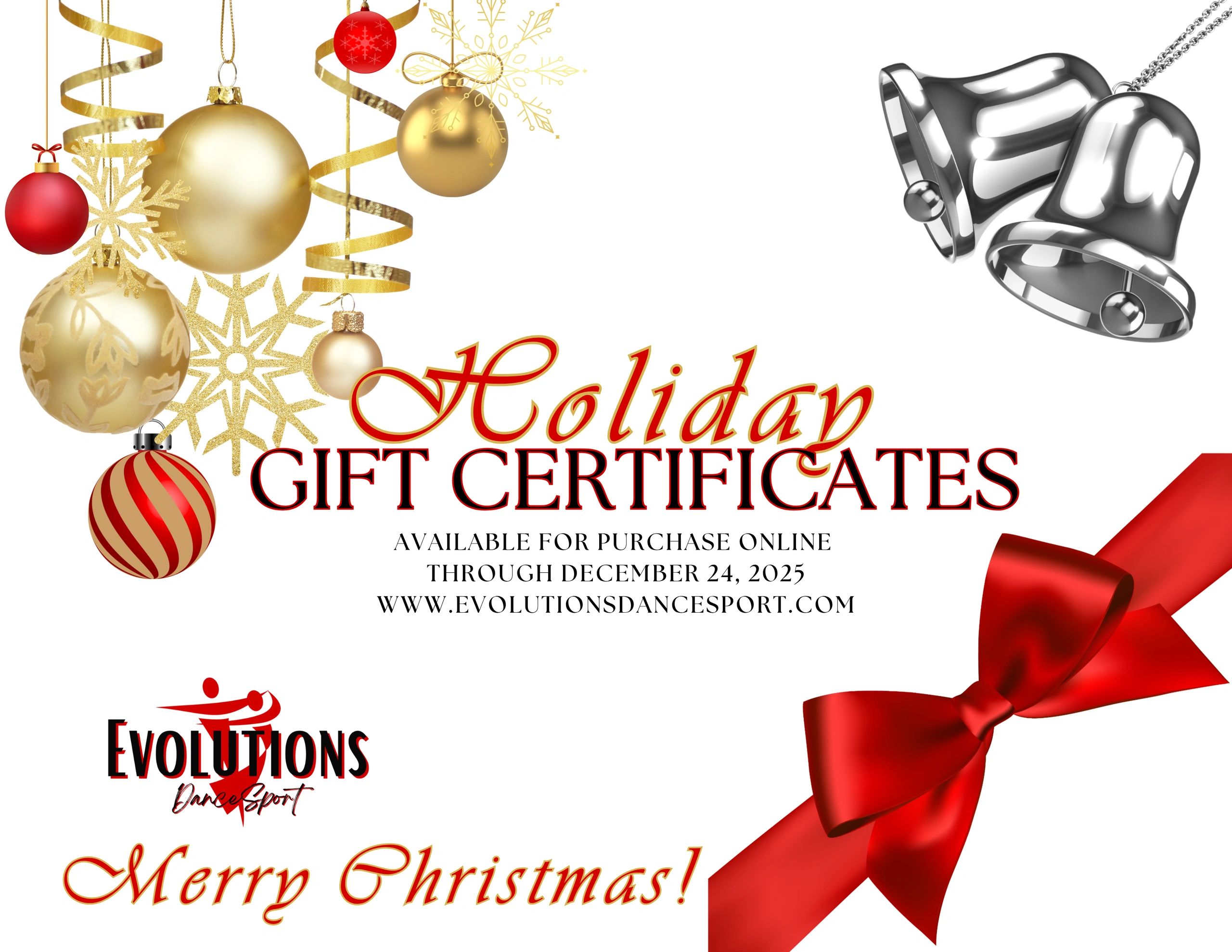 Holiday Gift Certificates: Available Online November 1st through December 24th!