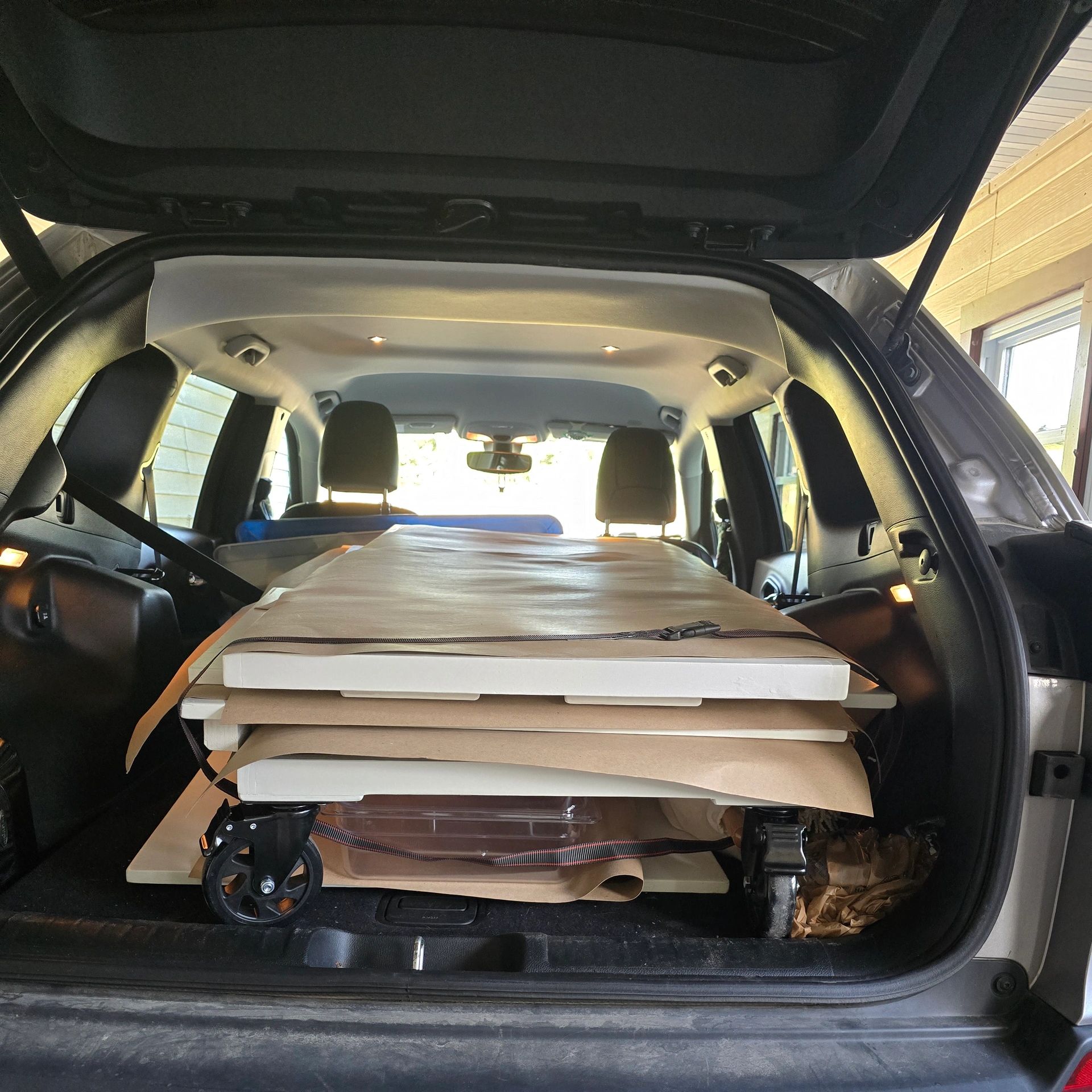 bakery cart in vehicle