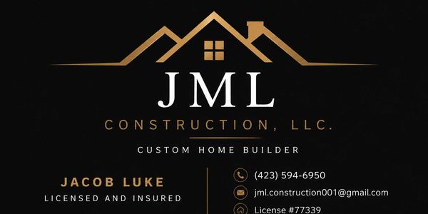 Logo for JML Construction, a custom home builder.