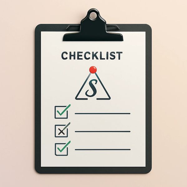 Clipboard with a checklist showing two check marks and one cross mark.