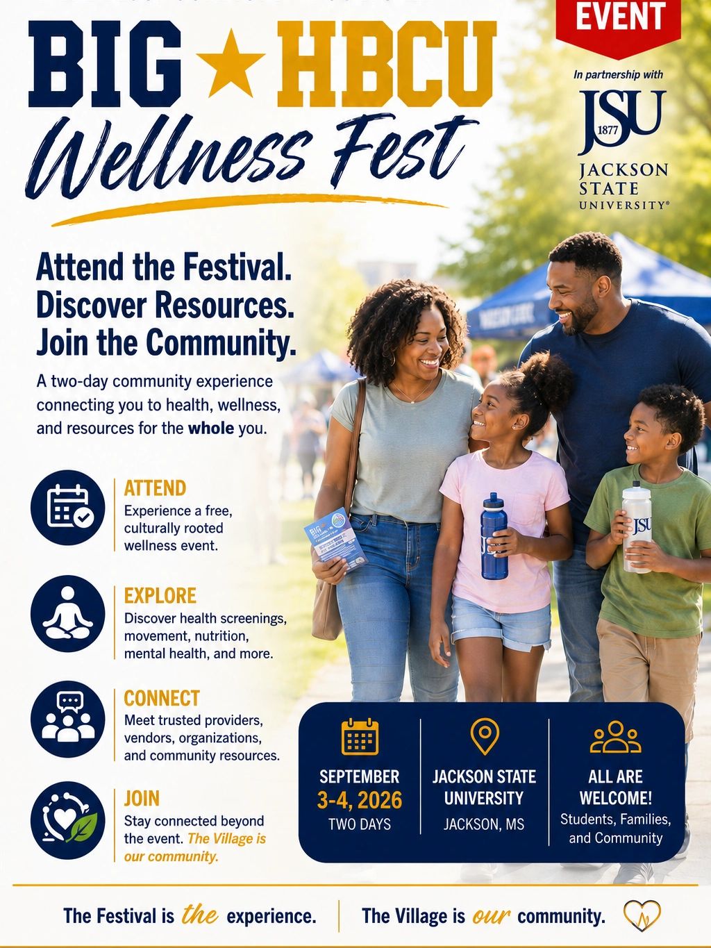 Big HBCU Wellness Fest event at Jackson State University in September 2026.