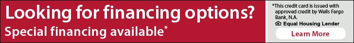 Looking for financing options? Special financing available. This credit card is issued with approved