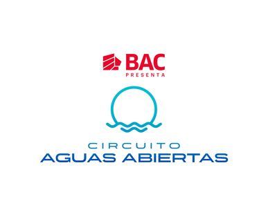 Logo for BAC's Circuito Aguas Abiertas event featuring water and wave design.