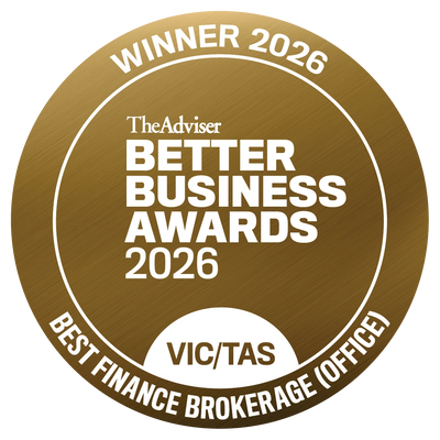 Gold award badge for Best Finance Brokerage Office in VIC/TAS, 2026.
