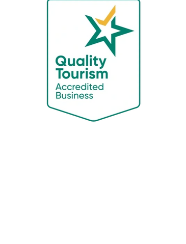 Quality Tourism Accredited Business logo with a star design.
