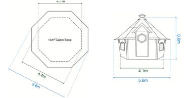 WUBI Cabins and Leisure 14m Y Caban Mawr Dimensions