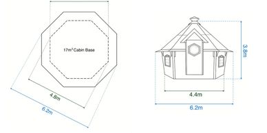 WUBI Cabins and Leisure 17m2 Y Caban Mawr Iawn  Dimensions