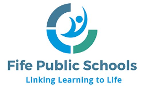 Logo of Fife Public Schools with their slogan.