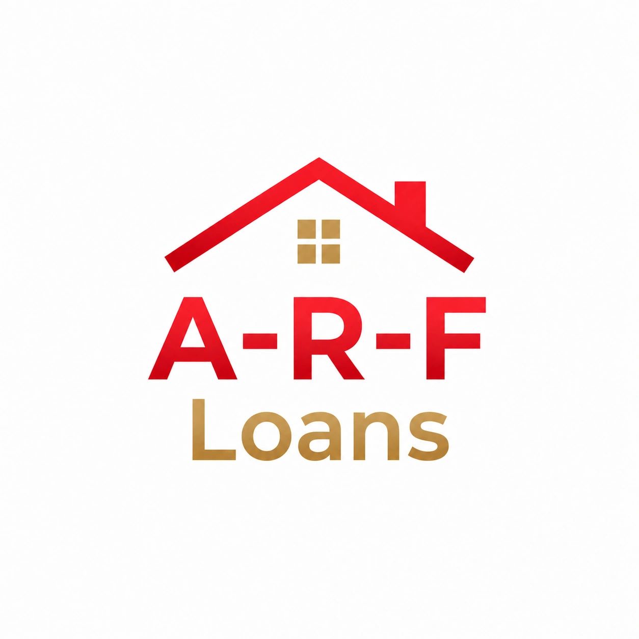 Logo of A-R-F Loans featuring a red roof and golden window.