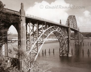 "Yaquinta Bay Bridge", Newport, OR, Platinum Print 2004