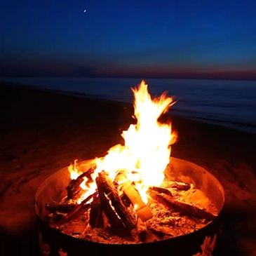 campfire on a beach