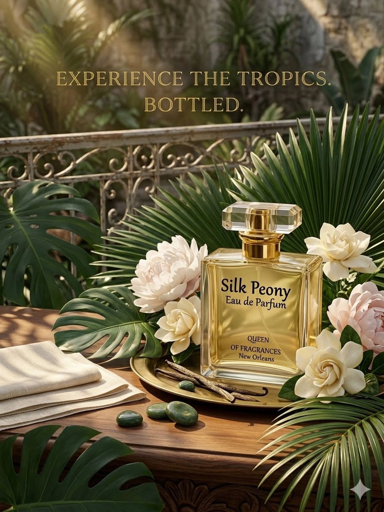 Silk Peony Eau de Parfum by Fragrances of Polynesia and The Queen of Fragrances Brand®.