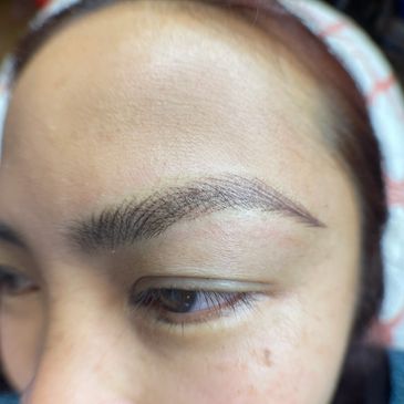 Nano hairs stroke, brow tattoo, realistic brow.  