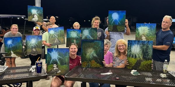 September 2024,  Painting class at Great Escapes RV Park in Branson MO. 