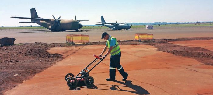 Ground Penetrating Radar looking for utilities. GPR can look for anything under the ground