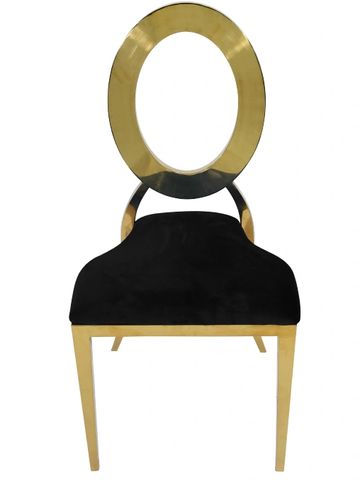 Garbo Gold Chair with black velvet seat pad