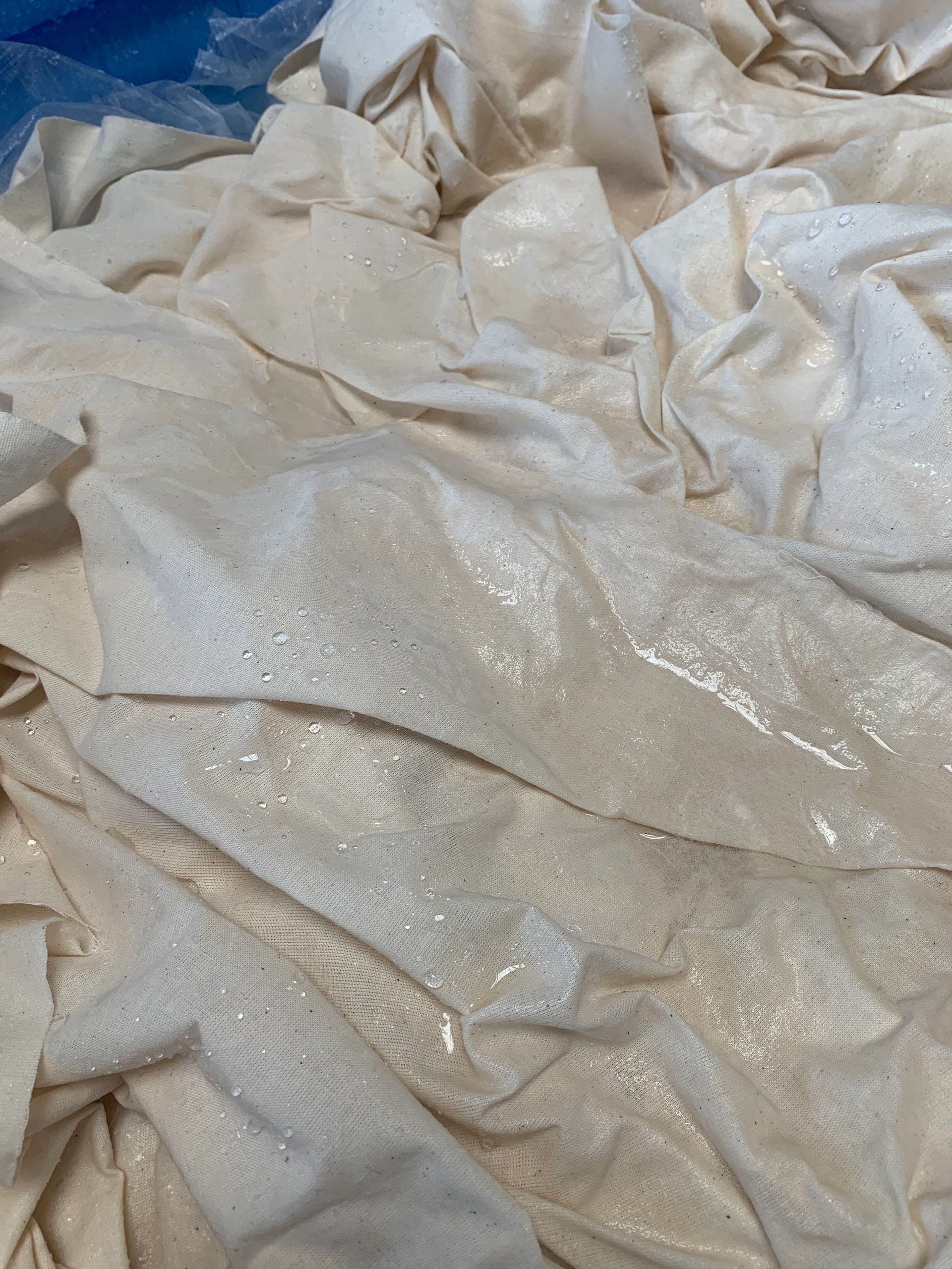 Fabric soaking in water