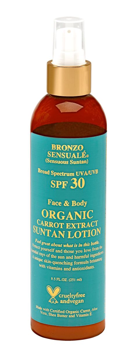 D. Bronzo Sensualé® SPF 30 Sunscreen Tanning Carrot Lotion 8.5 Ounces