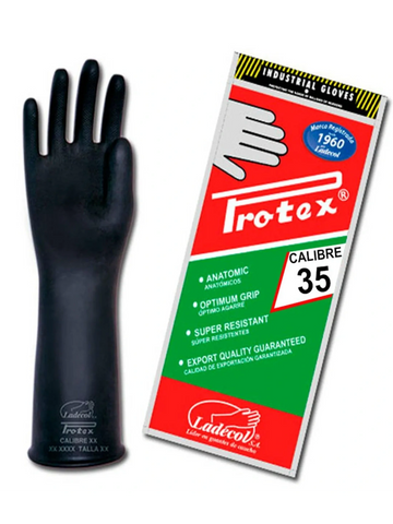 Tienda comercial Distribuimos guante de jebe Protex de diversos calibres y longitudes Lima Veguza